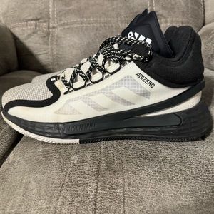 adidas Men's Adizero White and Black Basketball Shoes
